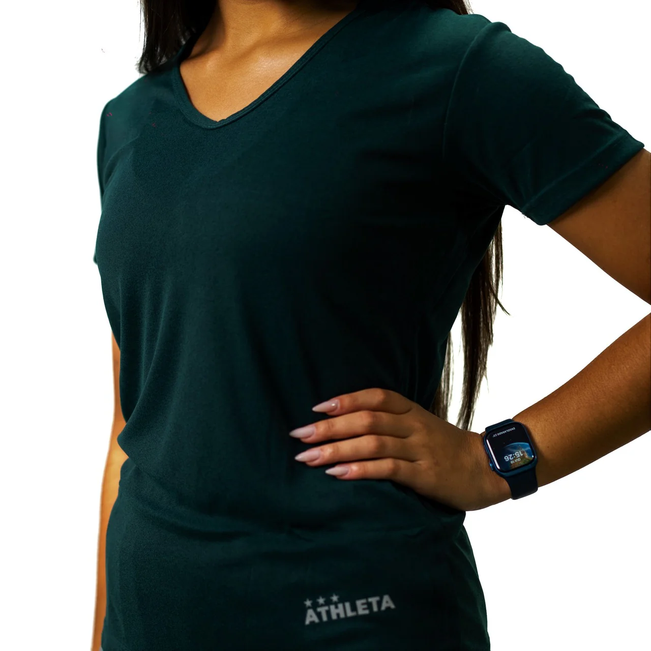 Camiseta Athleta Soft 23 Amini Crepe Fem Verde Escuro - Image 7