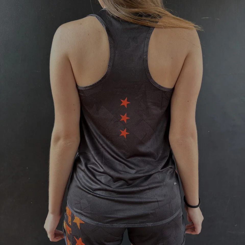 Regata Fem. Linha Athleta Free 23 - Preto com Laranja - Image 4